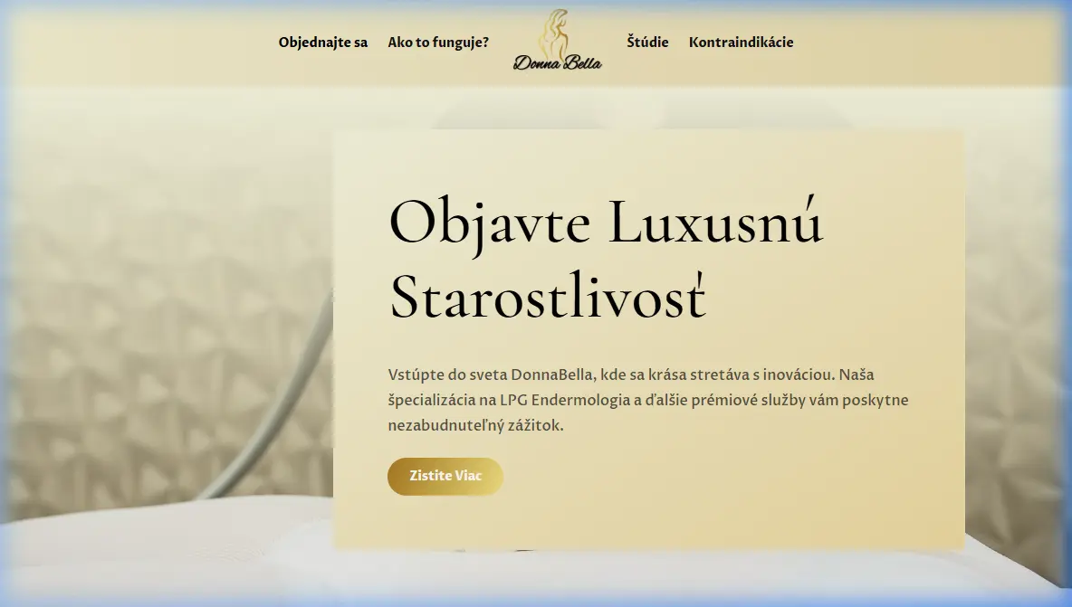 DonnaBella website mockup