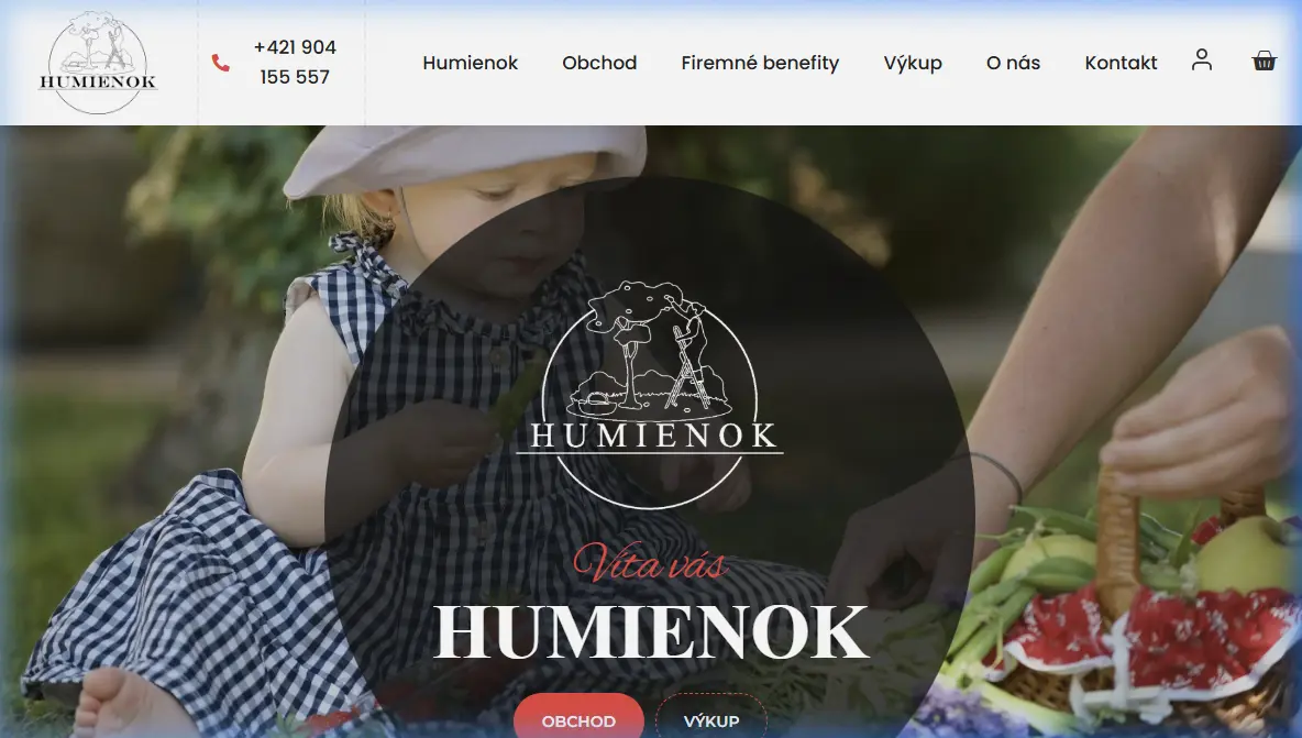 Humienok e-shop mockup