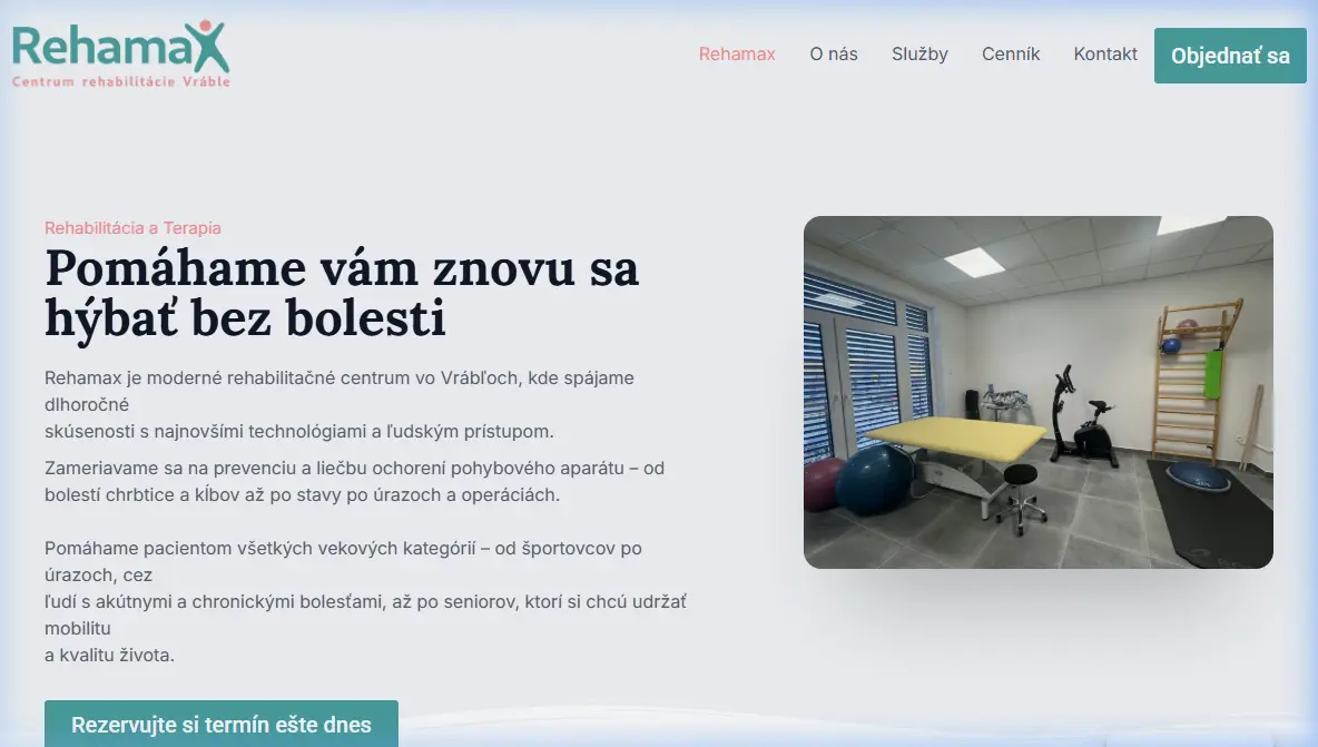 Rehamax website mockup