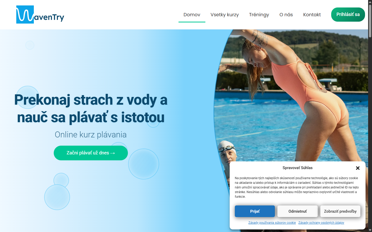 Waventry swimming academy site mockup